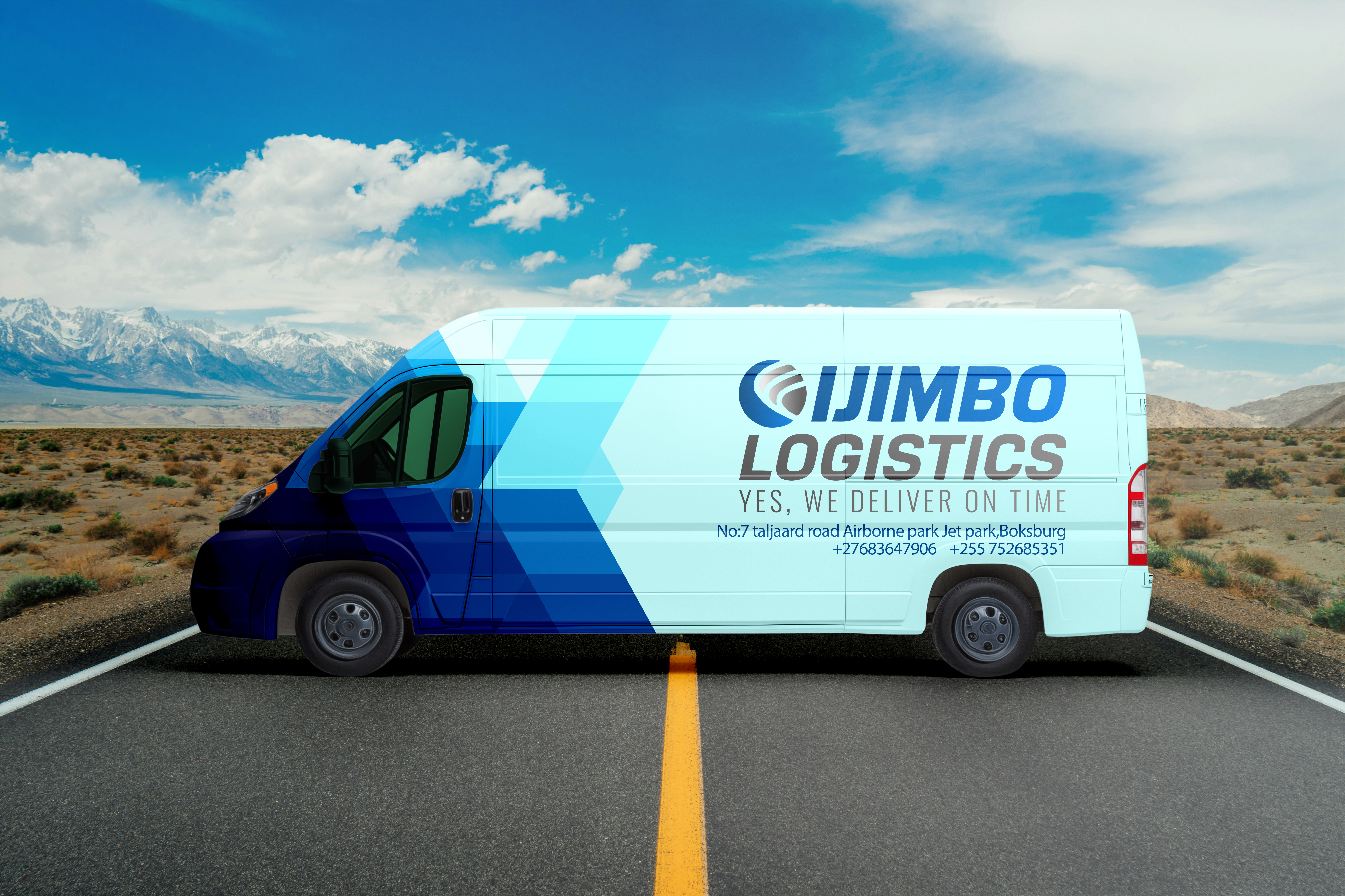ijimbo Logistics delivery van, part of a slideshow